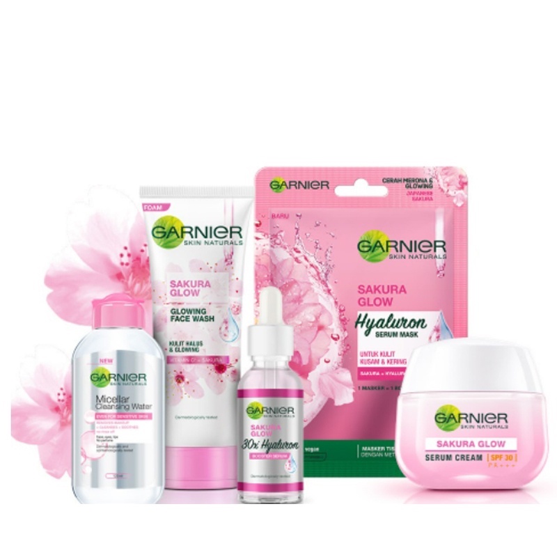 Garnier Sakura Glow Series Day Cream Night Cream Serum Foam Essence