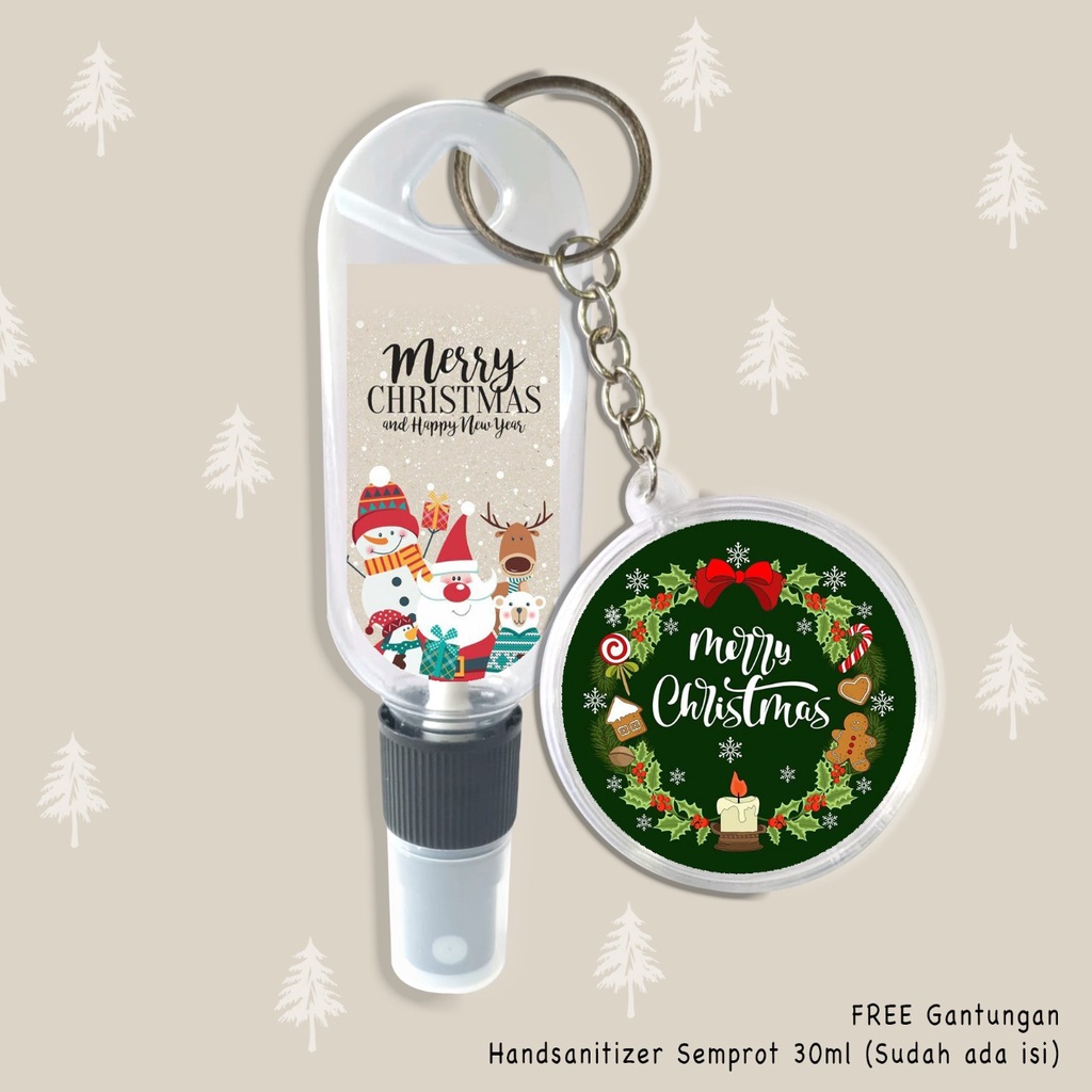 (FREE GANTUNGAN KUNCI) HAND SANITIZER / KADO NATAL / TUKARAN KADO / CHRITMAS EDITION / INCLUDE ISI 30 ML / MERRY CHRISTMAS