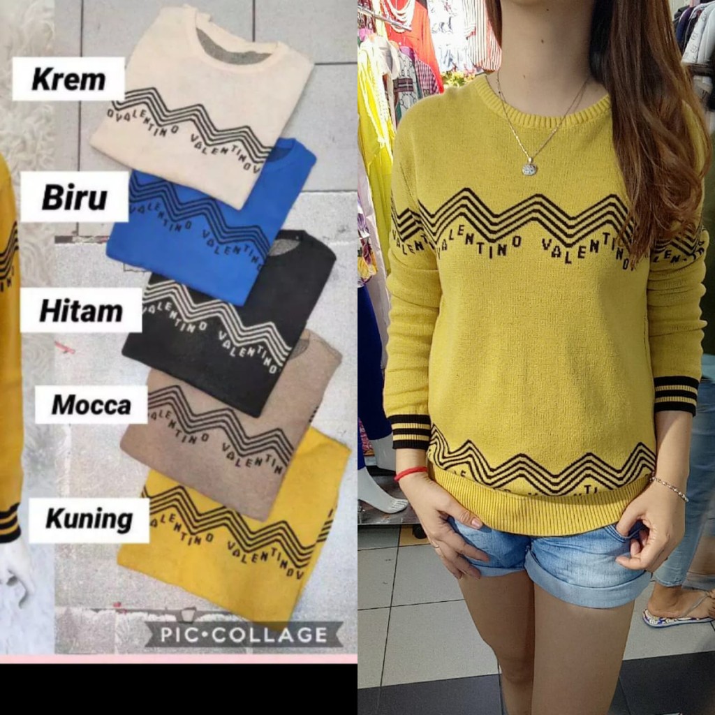 Blus rajutan wanita rajutan import