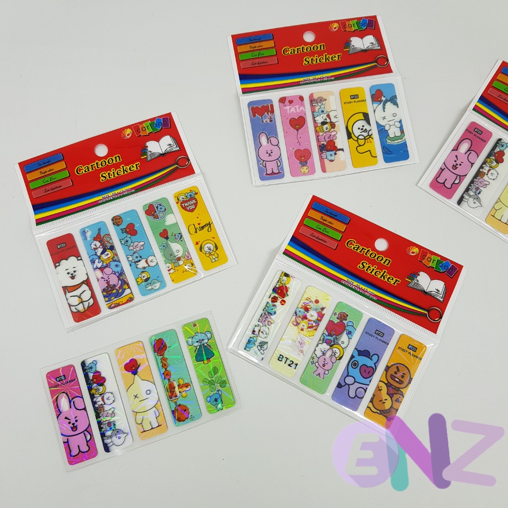 ENZ ®  Pembatas Buku Kertas / Sticky Note / Alat tulis Anak / Post It Label Karakter BT21 BTS 1228