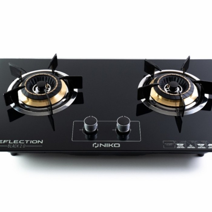 Kompor Gas 2 Tungku REFLECTION BLACK Kompor Tanam Niko
