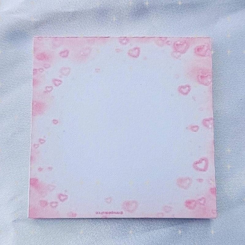 Memo pad by sunbearry.co custom memo pad bts snoppy aesthetic star scrabook-Love pattern pink