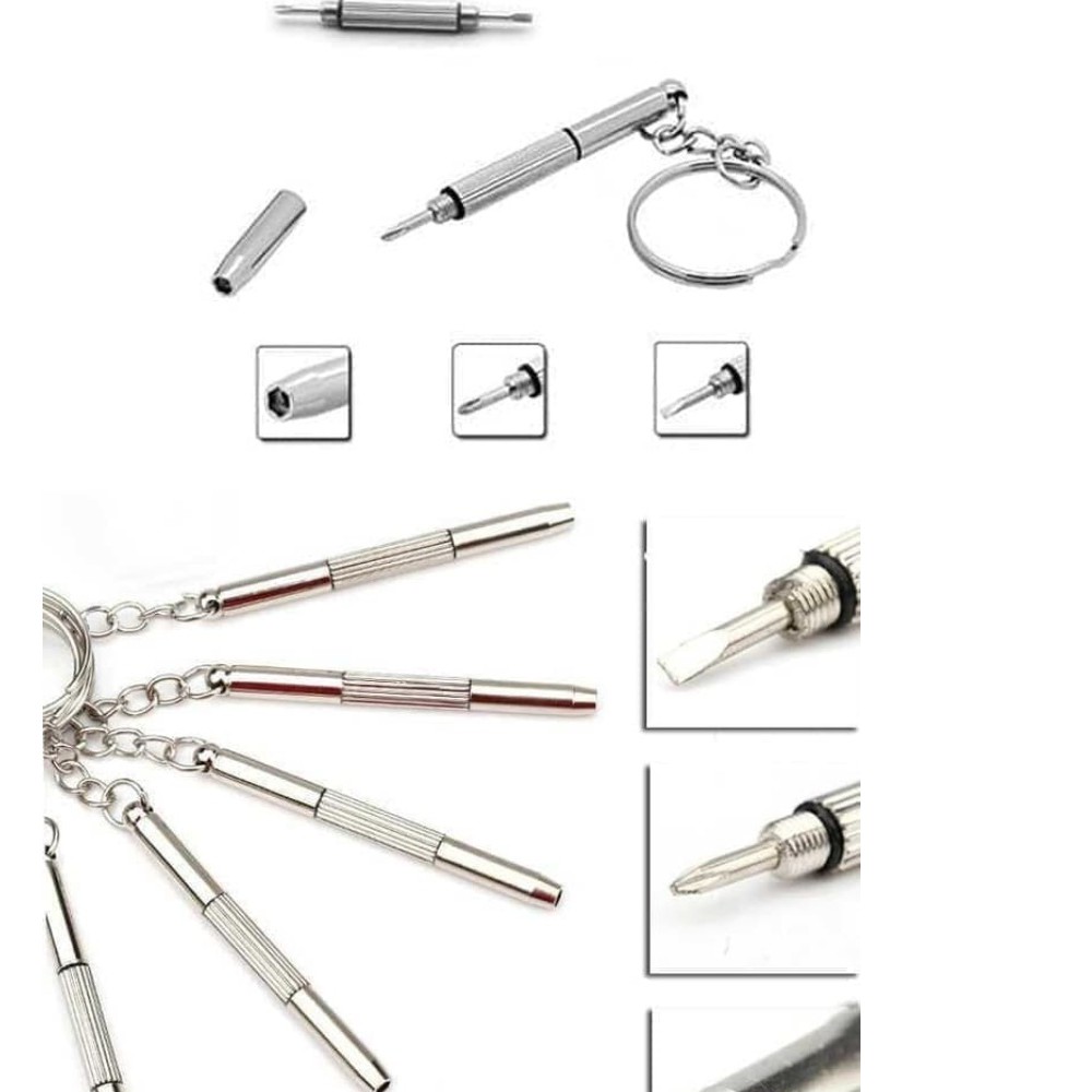 Gantungan Kunci Obeng Mini - Screwdriver Keychain 4 in 1