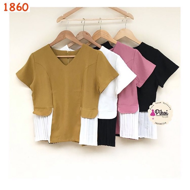 Blouse putih murah / blouse hitam lucu / blouse pink cantik / blouse bangkok ready murah lucu / 1860