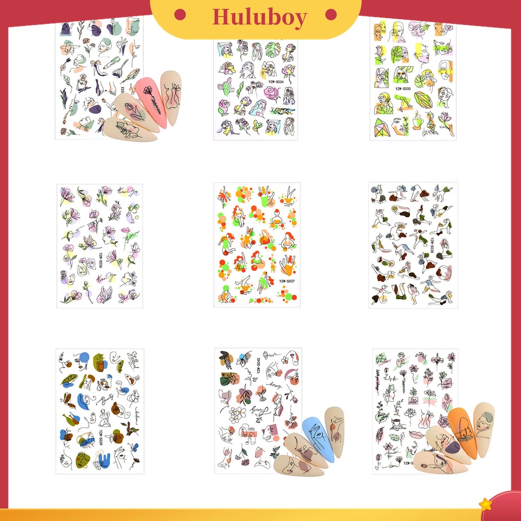 Huluboy Huluboy♡ 3 Pcs Stiker Kuku 3D Multifungsi Tahan Lama Untuk Wanita