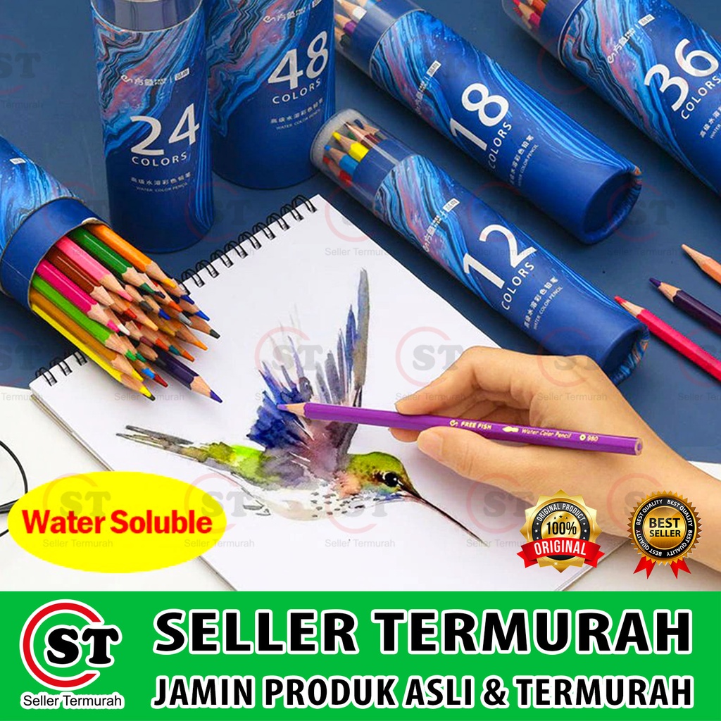 

Pensil Warna Cat Air Kemasan Tabung 12 24 36 48 Warna Alat Tulis Pensil Siswa untuk Alat Tulis Sekolah Pensil Warna untuk Menggambar Kantor Profesional Hexagonal Watercolor Tidak Gampang Patah
