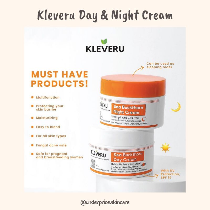 KLEVERU Sea Buckthorn Day Cream and Night Cream