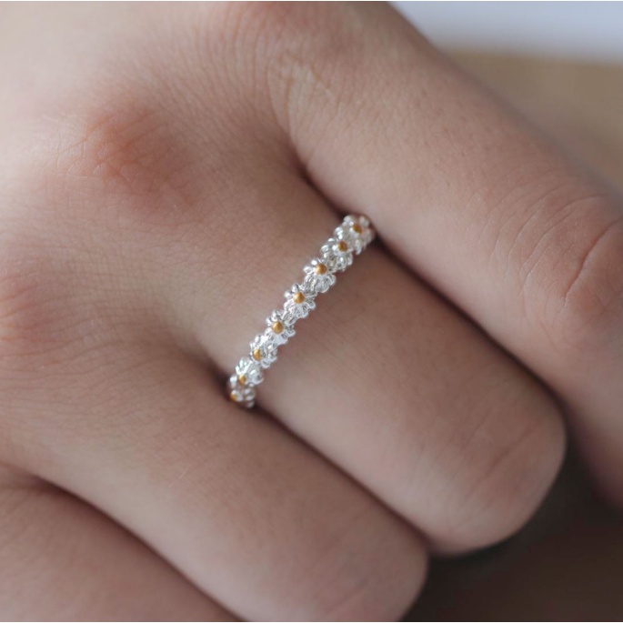 COD❤️Cincin Wanita Korea 2021 Baru Kreatif Sederhana Daisy Ring Fashion Temperamen Perhiasan Aksesoris-A.one