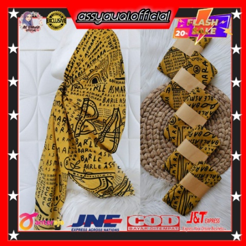 MOTIF KOREA/JILBAB MOTIF KOREA/HIJAB AKSARA/VOAL AKSARA/HIJAB AKSARA JAWA