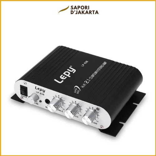 [ORIGINAL] Amplifier Treble Bass Booster HiFi Stereo- LP-838 - Black