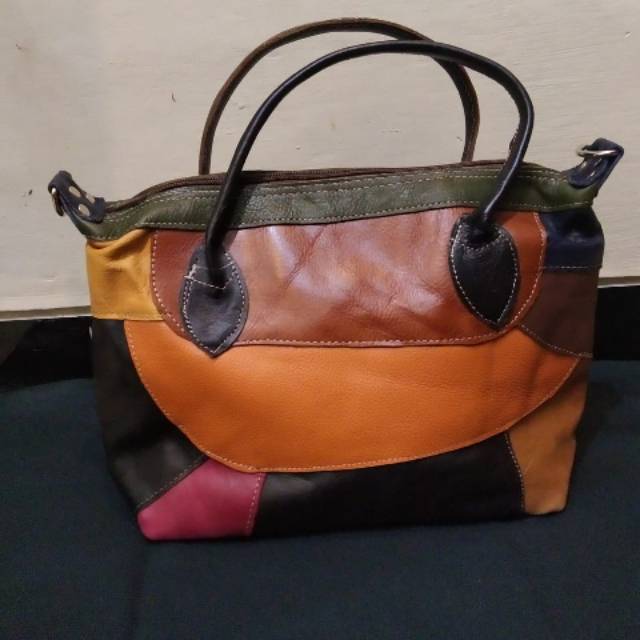 Tas kulit perca double handle