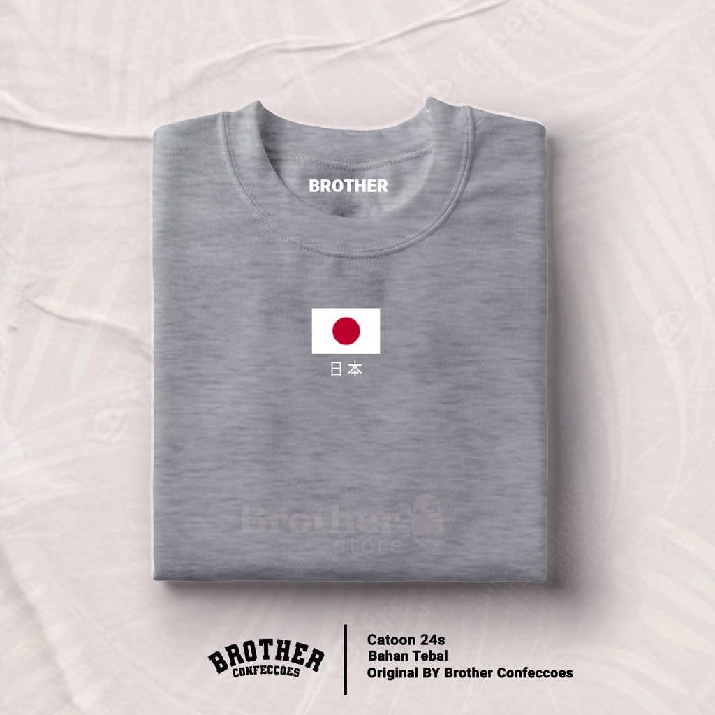 Brother Store Kaos Distro Pria - Cewek Cowok -  JAPAN Text Putih Hitam