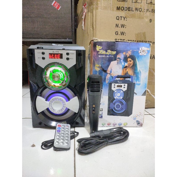Speaker bluetooth karaoke Jin Long JL-775 Gratis Mic dan Card Reader