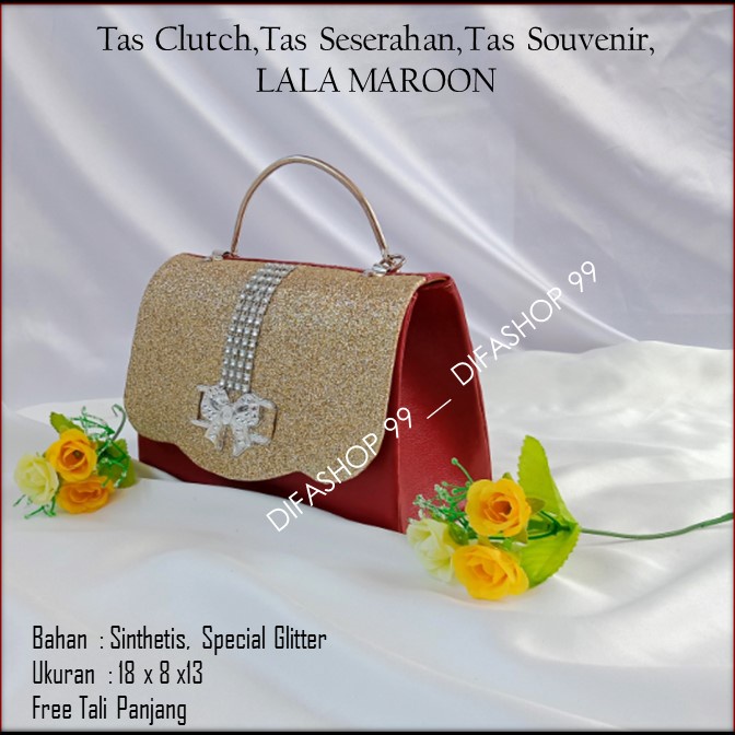 Tas Gliter,Tas Cantik,Tas Elegant,LALA MAROON,DIFASHOP 99