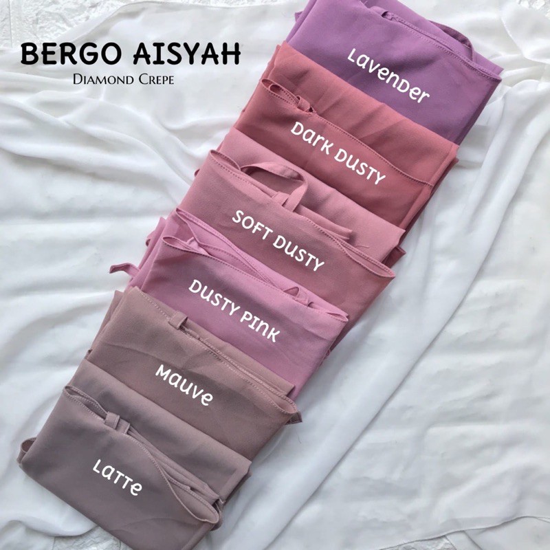 BERGO AISYAH JUMBO XL DIAMOND CREPE / HIJAB JILBAB INSTAN NON PED XL / BERGO MARYAM