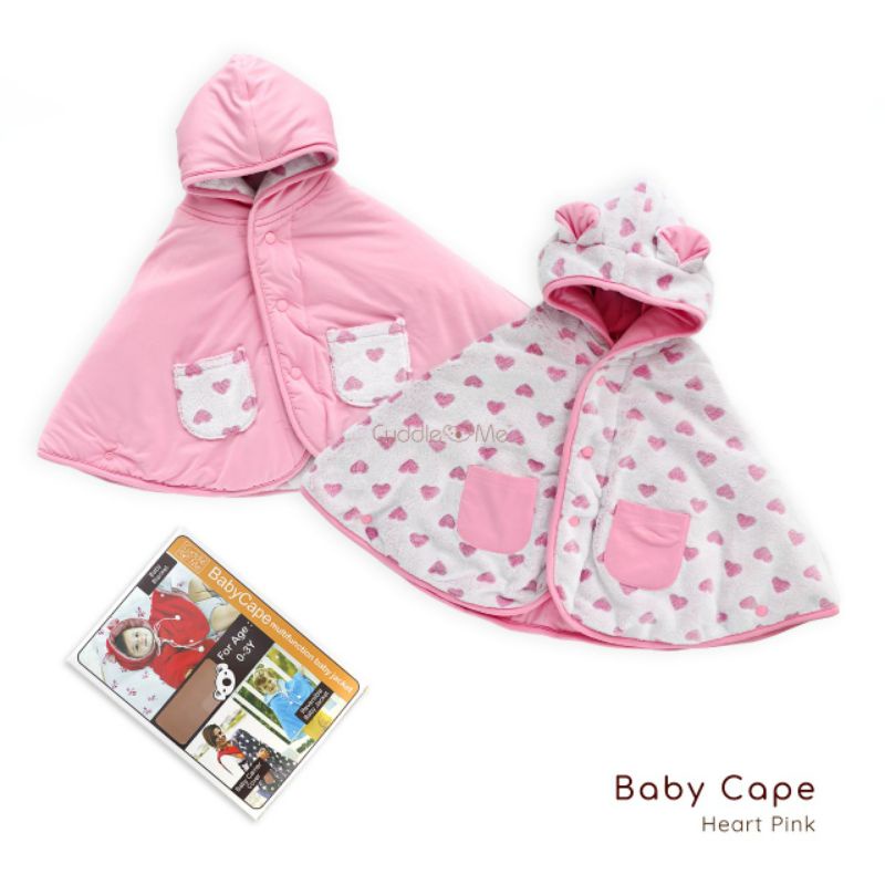 Jaket Anak CuddleMe BabyCape | Mantel Bayi Balita Cuddle Me Baby Cape | Grosir Cuddle Me BabyCape-Heart Pink