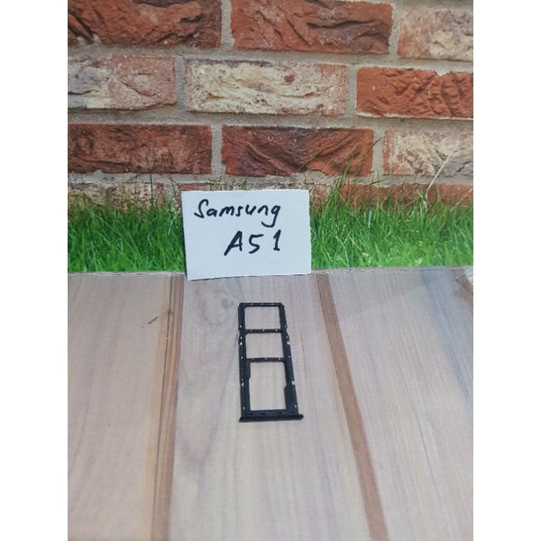 sim tray slot tempat kartu sim card Hp samsung A51 sparepart Ori copotan