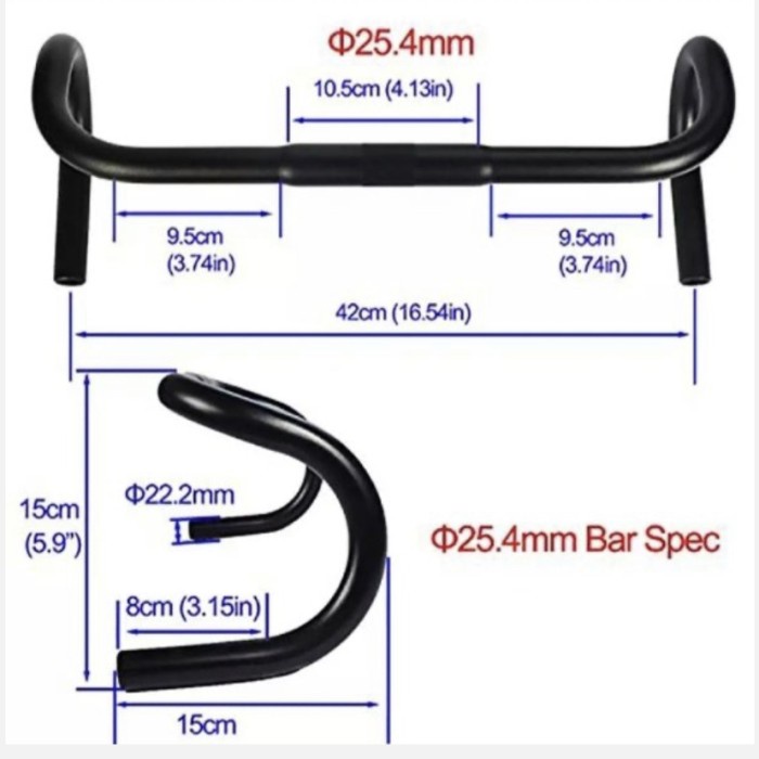 Handlebar FMF Drop bar Stang Road bike 25,4x420mm Alloy