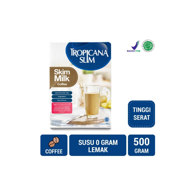 

TROPICANA SLIM SKIM MILK FIBER PRO COFFEE 500 G SUSU TANPA LEMAK PENURUN KOLESTEROL RASA KOPI