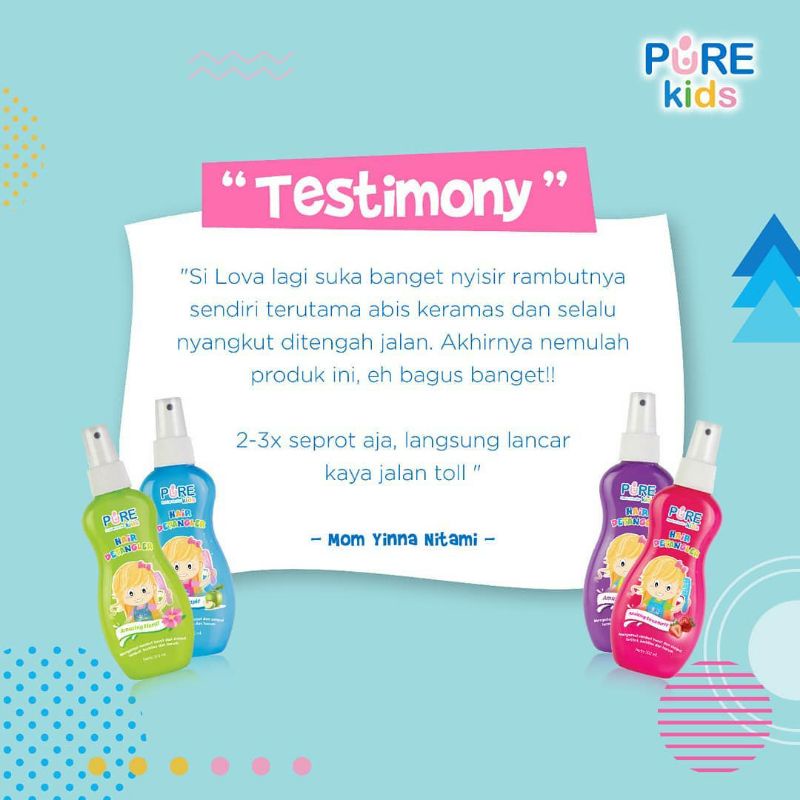 PURE KIDS Hair Detangler | Anti Rambut Kusut Pure Baby | Minyak Rambut Anak