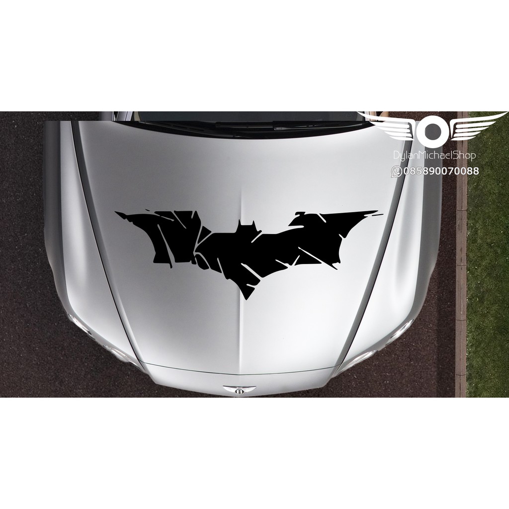 Stiker mobil Logo batman grunge 80cm sticker kap mesin body Besar Big