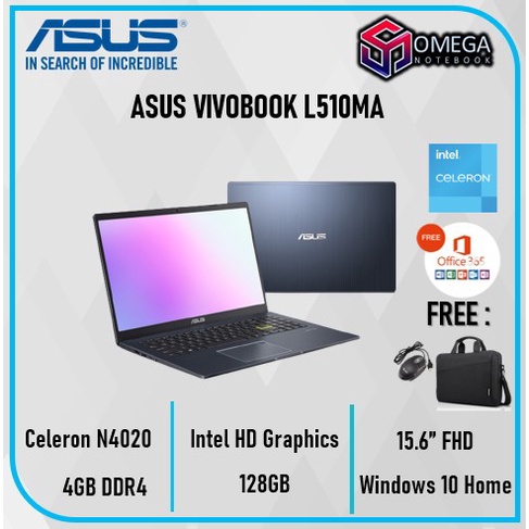 Laptop ASUS Vivobook E410MA  / L510MA N4020 4GB 128GB / 256GB 15.6 FHD Win10 + Office 365 Laptop Murah Untuk sekolah-1