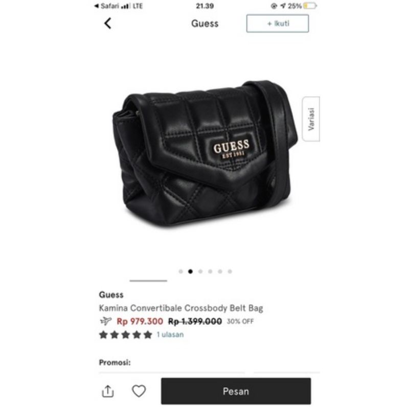 guess kamina bag original counter (sold)