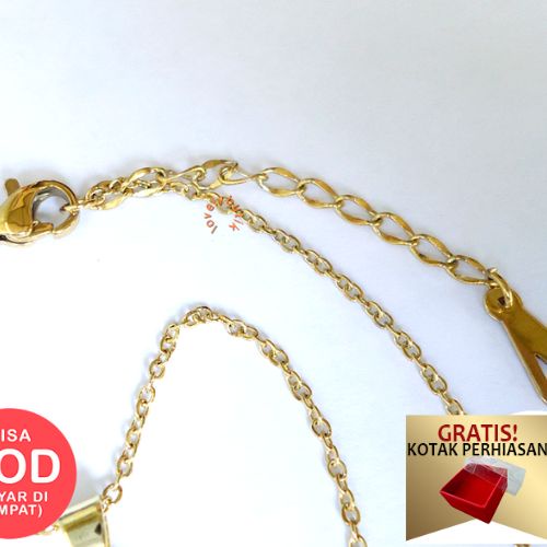 Promo Gratis Kotak Perhiasan - Kalung Titanium Wanita Anti Karat NIkita Kalung Wanita Model Liontin Tas Gembok Kunci New - Lovelybutik