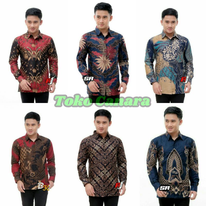 Kemeja batik pria lengan panjang asli batik pekalongan