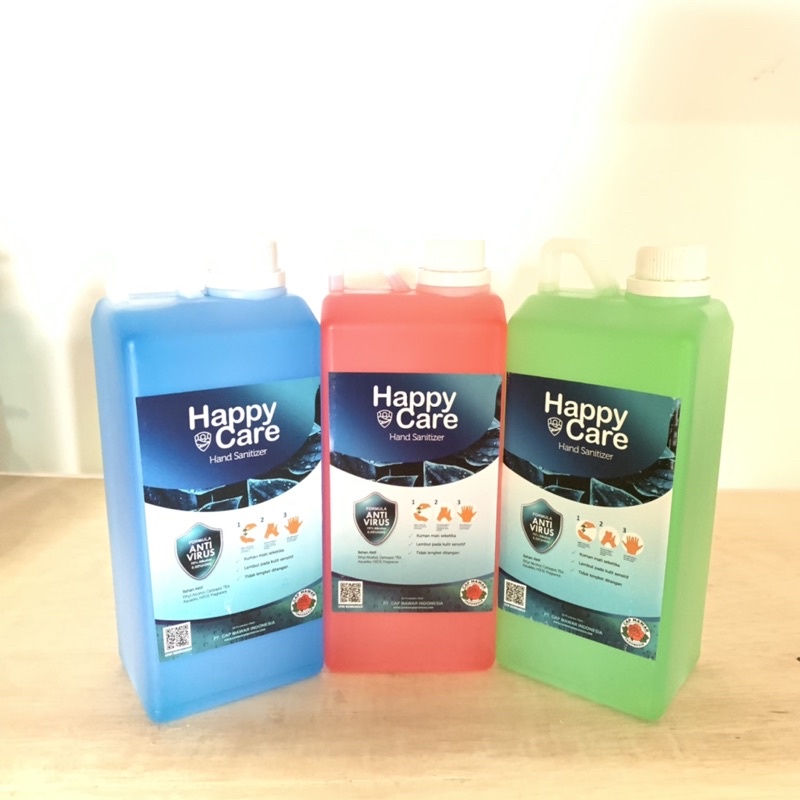 hand sanitizer liquid happy care 1 liter   handsanitizer cair 1 liter