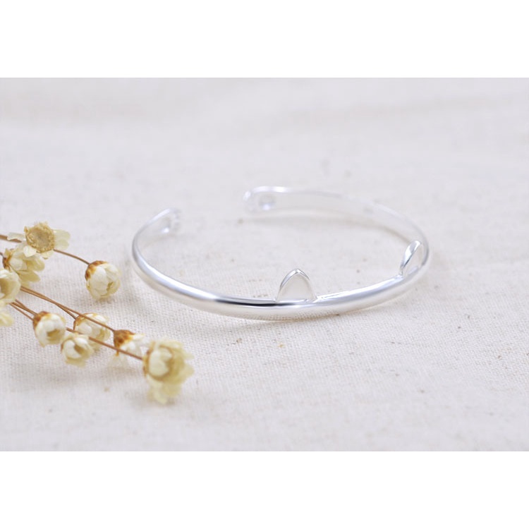 925 Perak gelang untuk wanita Perhiasan Fashion kucing lucu SZ046