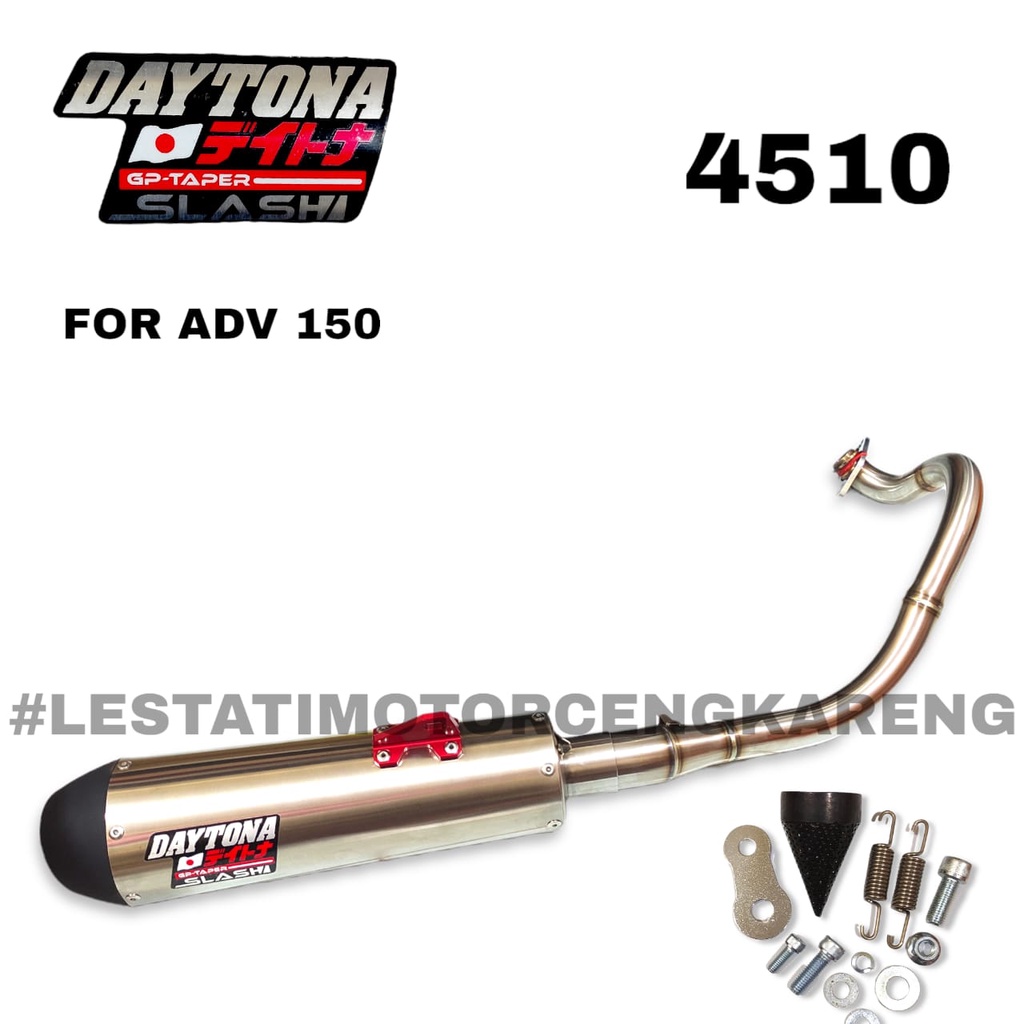 KNALPOT DAYTONA GP TAPER SLASH HONDA ADV 150 FREE DB KILLER 4510