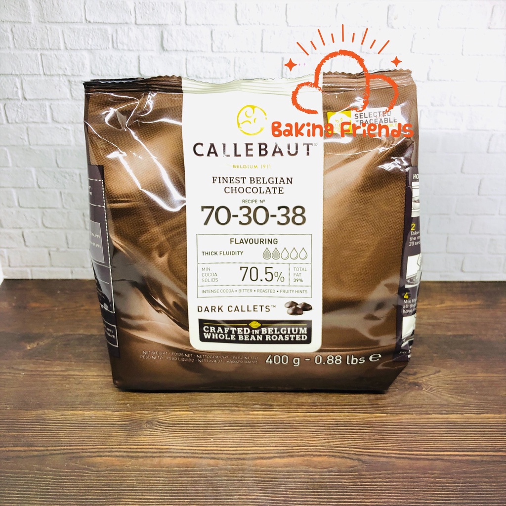 CALLEBAUT 7030 EXTRA BITTER CHOCOLATE 400GR/DARK CALLETS 70.5% 70-30/COKELAT COKLAT BUTT