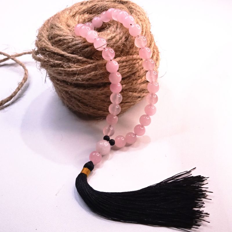 Tasbih Muslim 33 Batu Rose Quartz