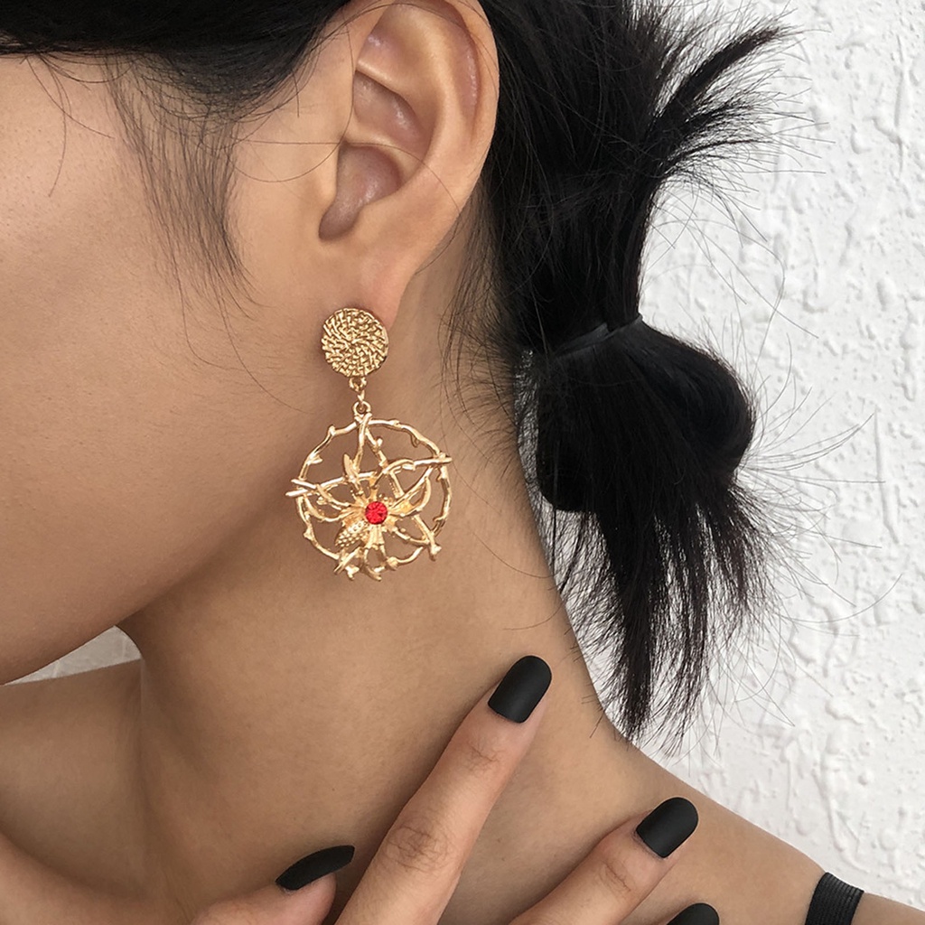 Hu Hu Hu Hu Hu Alat Bantu Pasang Kacamata♡ 1 Pasang Anting Menjuntai Bahan Alloy Anti Karat Gaya Vintage Untuk Pesta