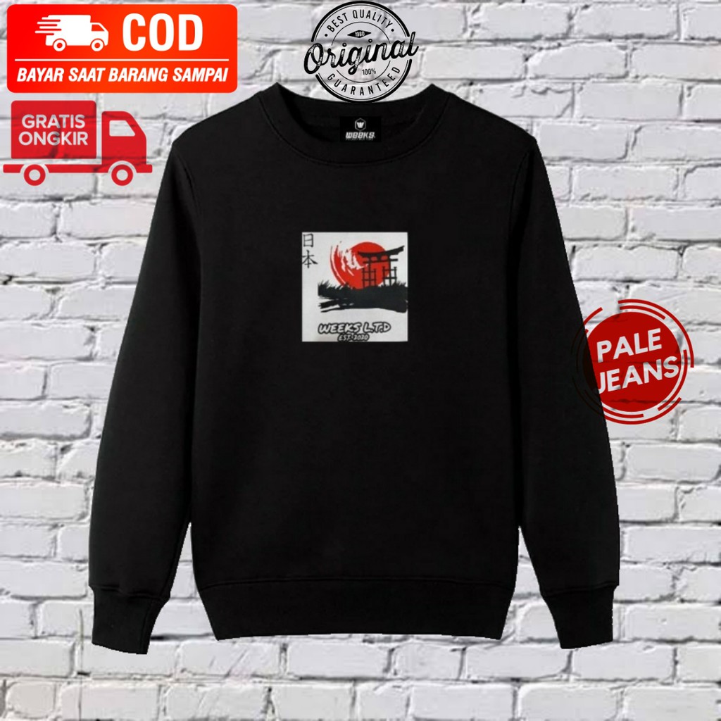 PALE JEANS Sweatshirt JAPAN EDITION / CREWNECK JPN / Sweater Oblong Jepang Original Distro Pria.-5