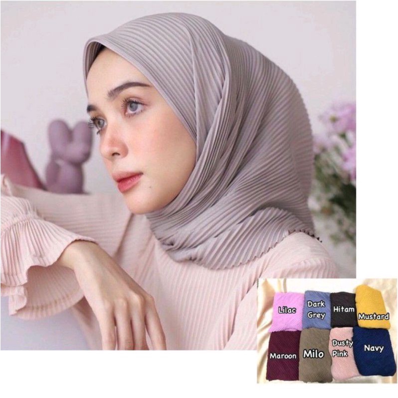 Hijab Segi Empat Plisket