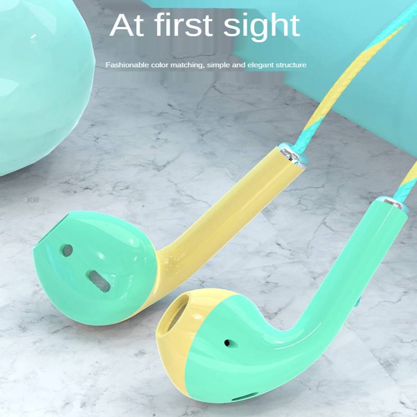 Two-color Macaron Lightweight And Comfortable Wired Headphone