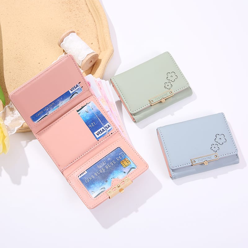 TASBLUE Dompet wanita mini lipat pendek premium impor gaya Korea D235 Dompet Kartu Wanita Fashion Wanita Lipat Dompet Lady Wallet Fashion Korea