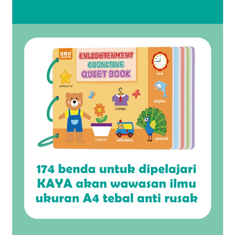 [TERMURAH] The Quiet Book -174 Gambar, Velcro Busy Book. Mainan Edukasi / Buku Edukasi dengan Velcro, Early Education, buku pre-school anak