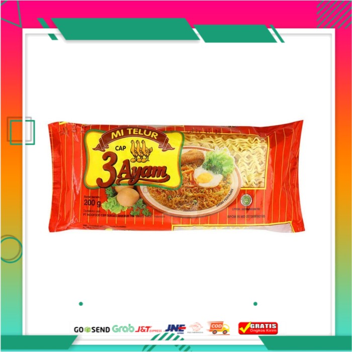 

Cap 3 Ayam Mie Telur Packing Merah 200 g