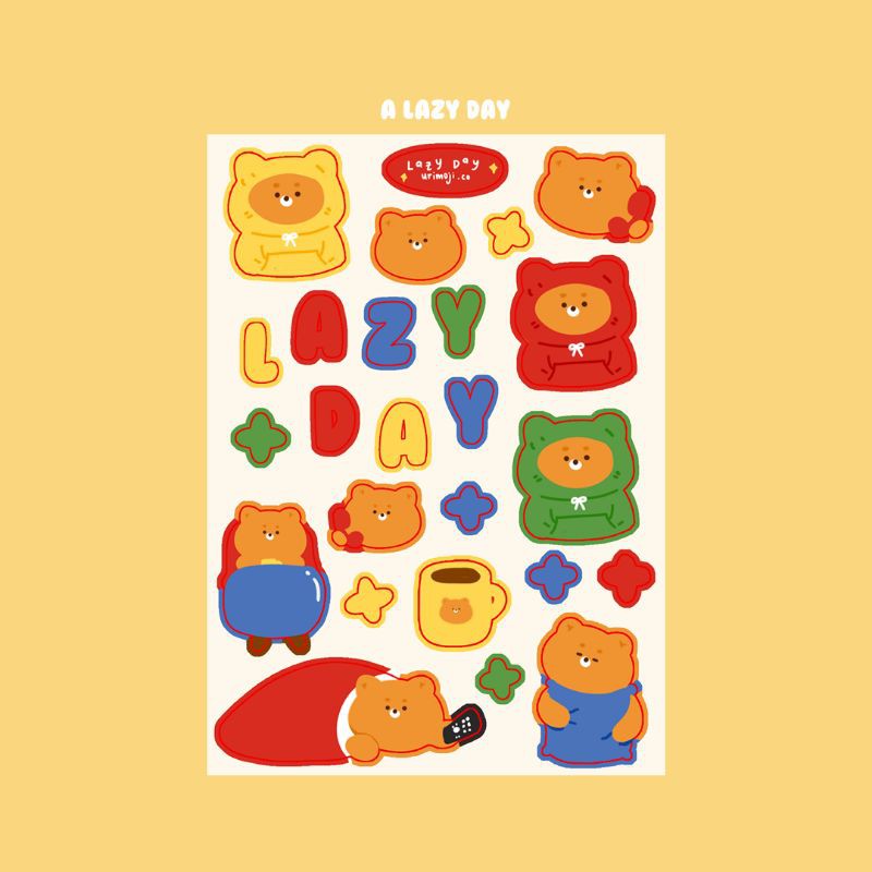 

A lazy day sticker sheet by urimoji.co