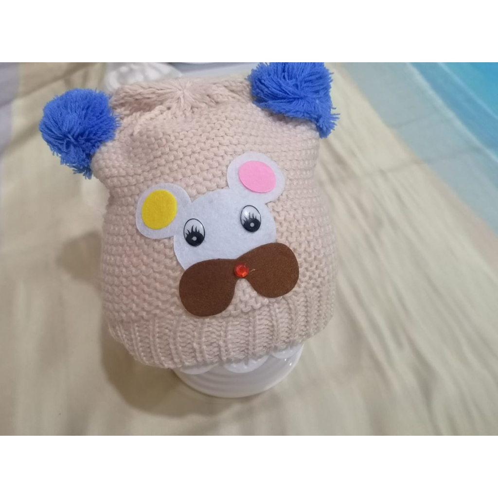 Topi Bayi / Topi Kupluk Harga 2pcs T 36 - Bayi usia 0-2 thn bahan rajut