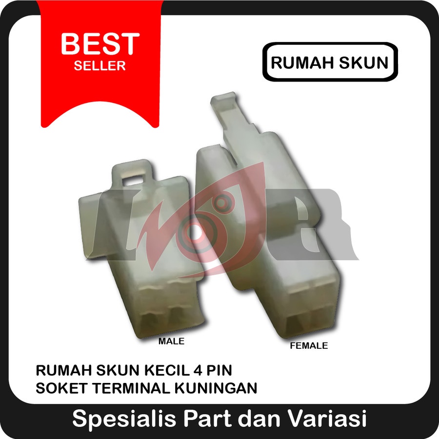 Rumah Skun Kecil 4 Pin Soket Terminal Kuningan Kabel Connector Socket