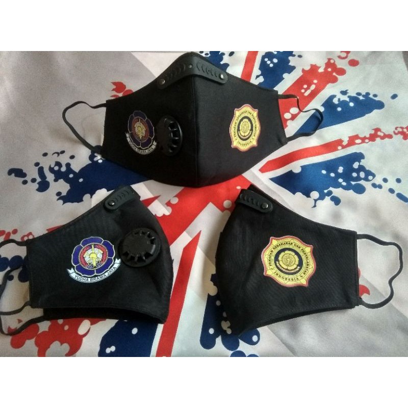 Masker 3 lapis type N95 DAMKAR (jepit hidung)