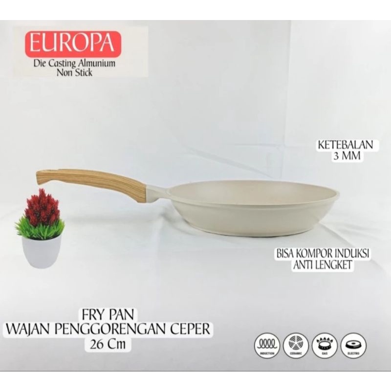 Europa fry pan penggorengan 20cm/24cm/26cm /Panci wajan non stick/panci anti lengket/Coating marble