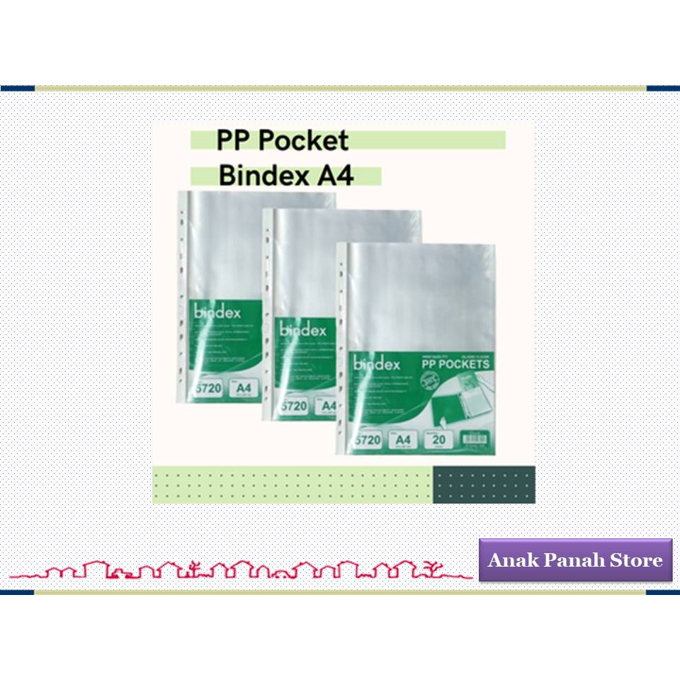 

PP Pocket / Sheet Protector Uk A4 Merk Bindex 5720 (Isi 20 lbr)