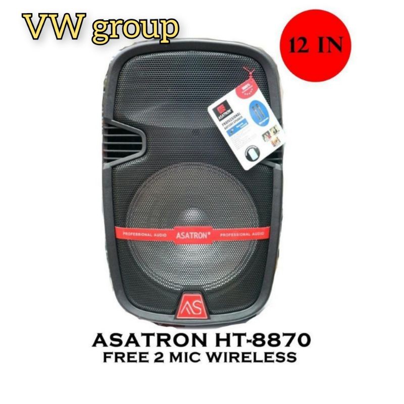Speaker Portable Meeting Bluetooth Asatron HT 8870 UKM 2 mic wireless ASATRON 8870