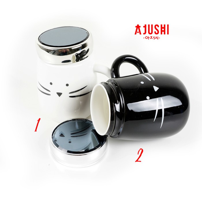 Gelas Mug Kucing Unik Lucu - Hitam