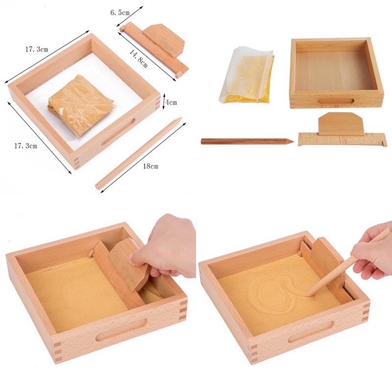 montessori sand tracing letter tray sand tray